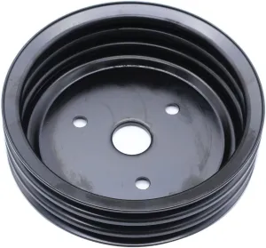 1 PC SHLPDFM Crankshaft Pulley Black Steel SWP Triple-Groove Short Water Pump Pulley Compatible with Small Block Chevy SBC 262 265 267 283 302 305 307 327 350 400