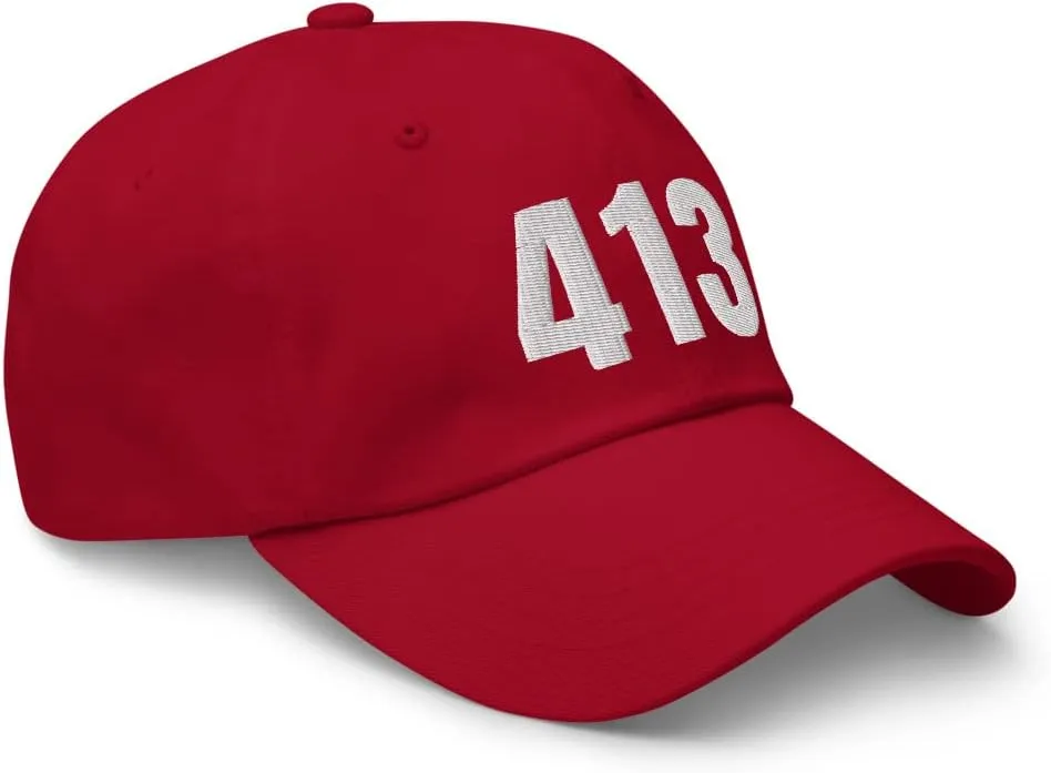 413 Hat Springfield MA Hat Mobile Telephone Area Code 413 Dad Cap Embroidered Dad Hat Baseball Cap