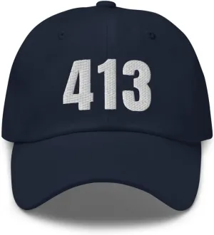 413 Hat Springfield MA Hat Mobile Telephone Area Code 413 Dad Cap Embroidered Dad Hat Baseball Cap