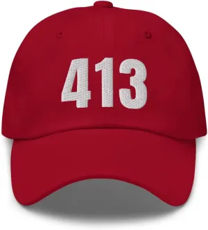 413 Hat Springfield MA Hat Mobile Telephone Area Code 413 Dad Cap Embroidered Dad Hat Baseball Cap