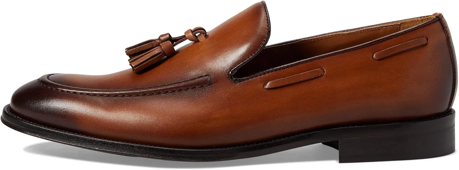 Alfredo Leather Tassel Slip On Loafer - Black