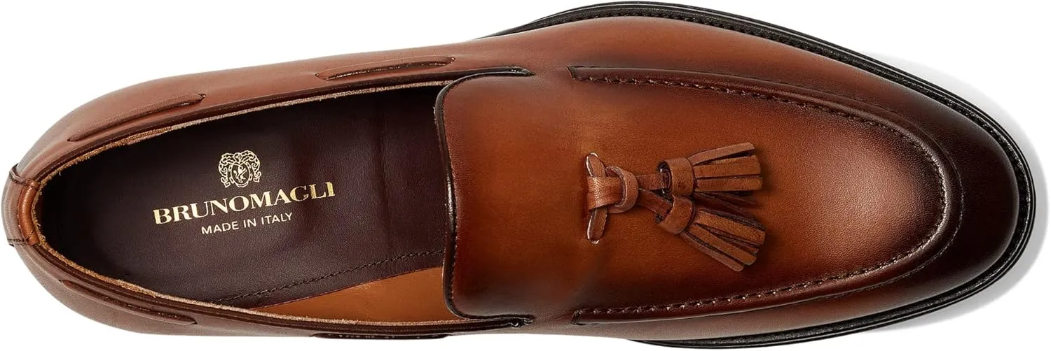 Alfredo Leather Tassel Slip On Loafer - Black