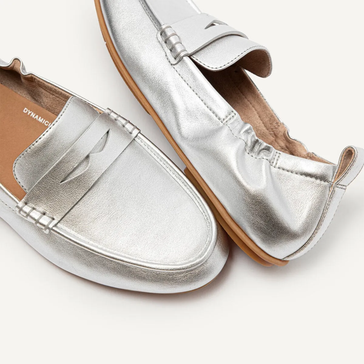 ALLEGRO Metallic Leather Penny Loafers