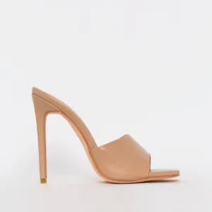 Amalie Nude Stiletto Mule Heels
