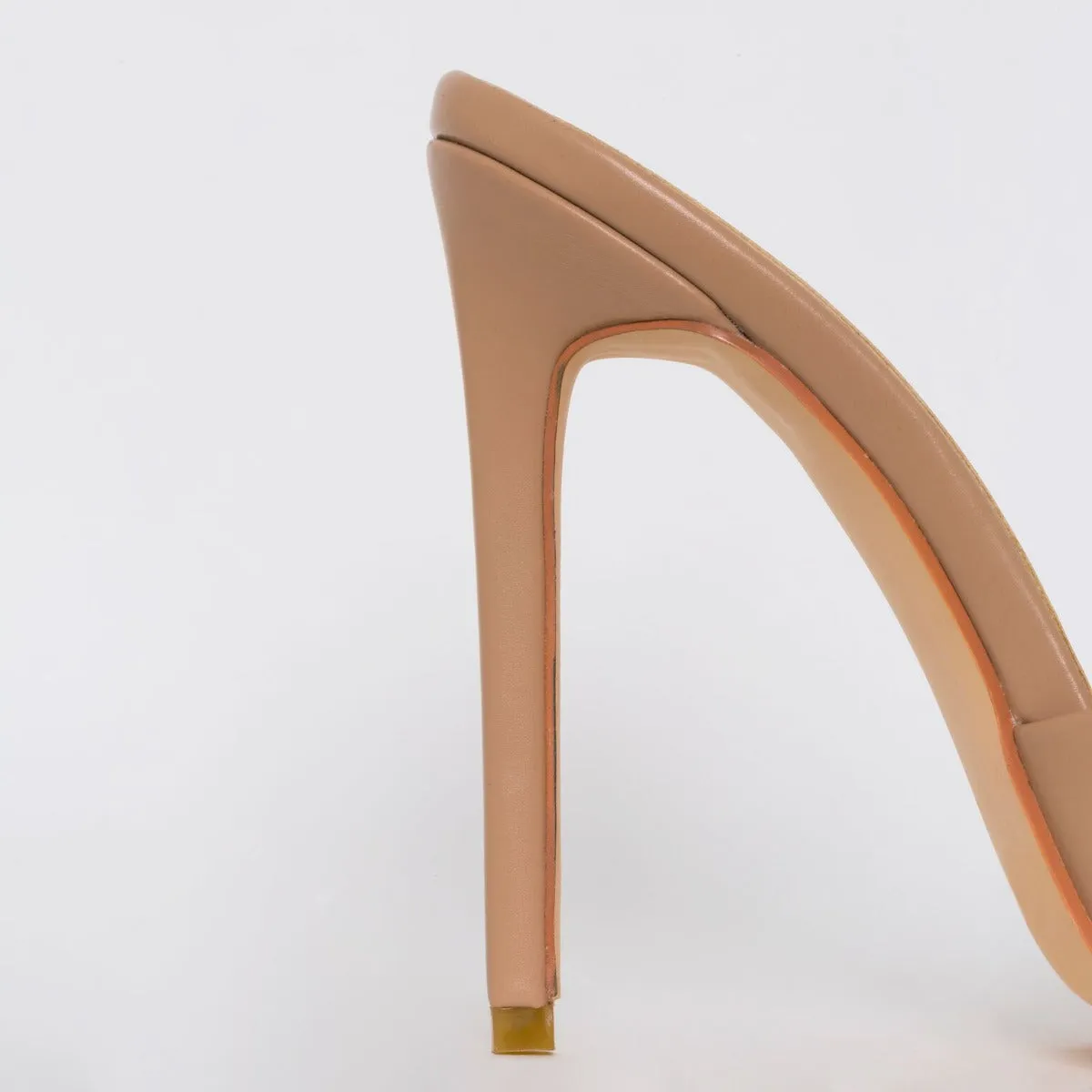 Amalie Nude Stiletto Mule Heels