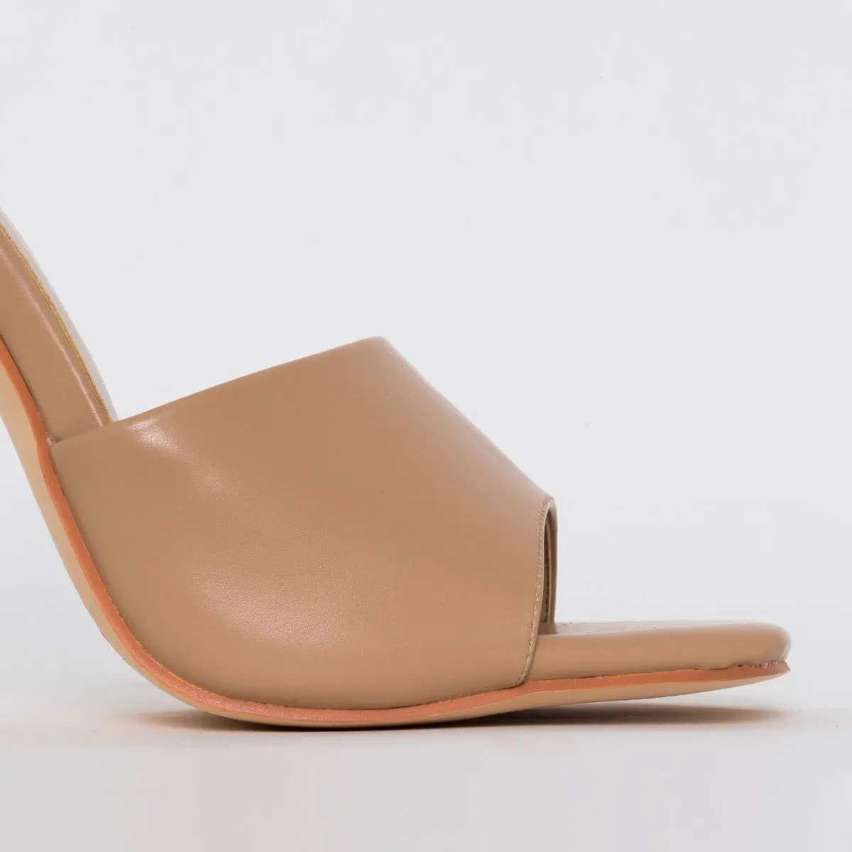 Amalie Nude Stiletto Mule Heels