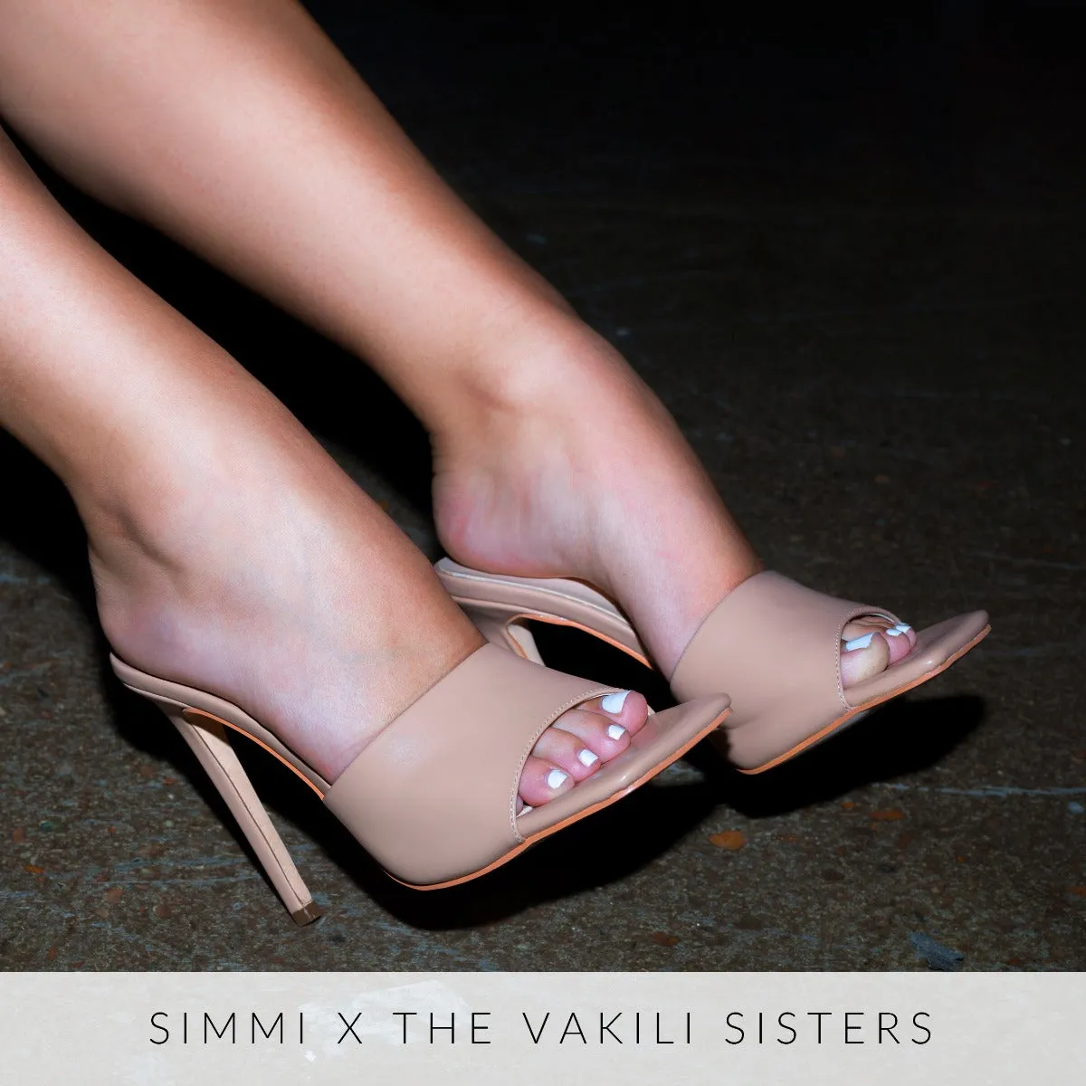 Amalie Nude Stiletto Mule Heels