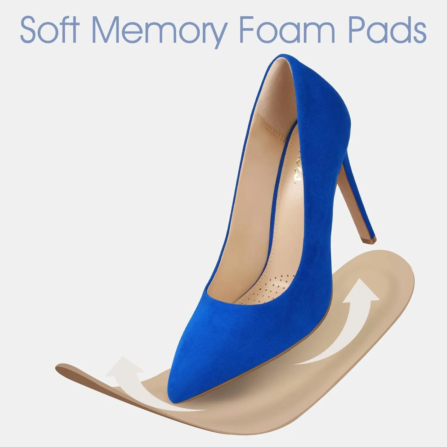 Ankis High Heel Women's Pumps, Black Sliver White Blue Heels Closed Toe, Pointed Toe 4in Stiletto Heel for Women, Comfy Memory Foam Pump Shoe, Party Wedding Work Classic Dressy Casual with Gel Insoles