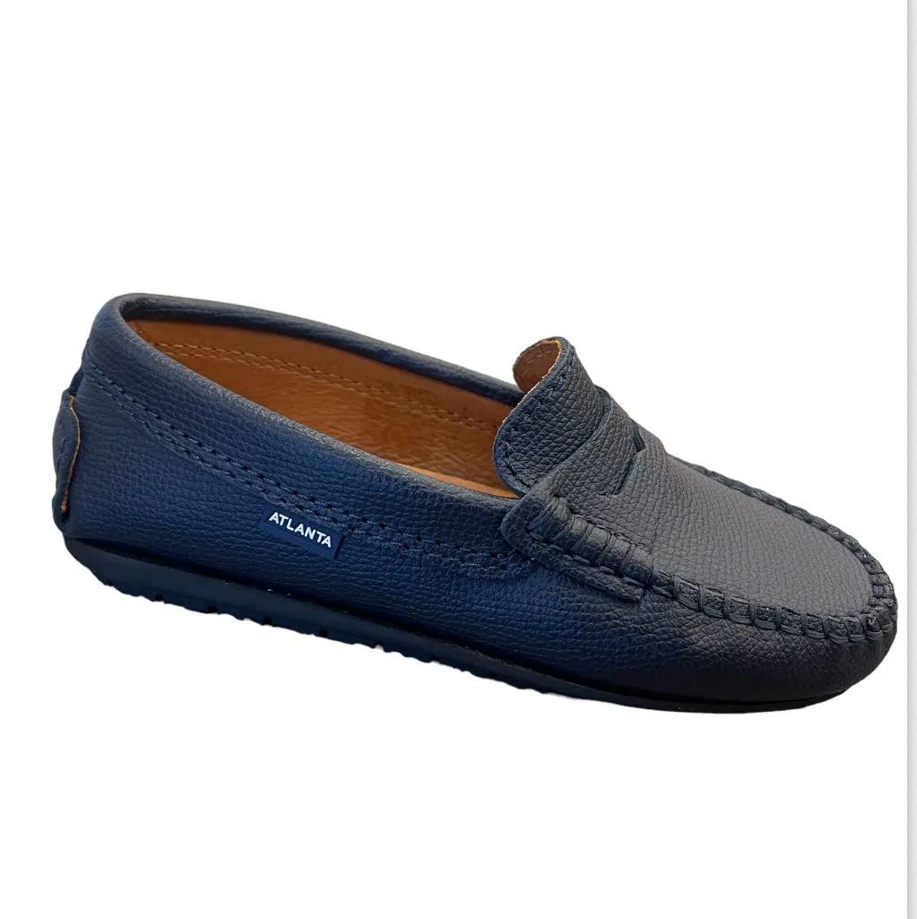 ATLANTA MOCASSIN UNISEX SLIP ON PENNY LOAFER BLUE