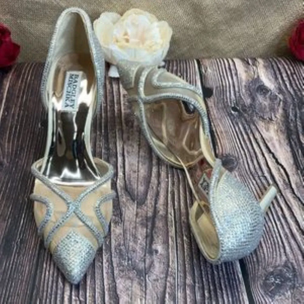 BADGLEY MISCHKA Tan Haze Pointed Toe Pump 7