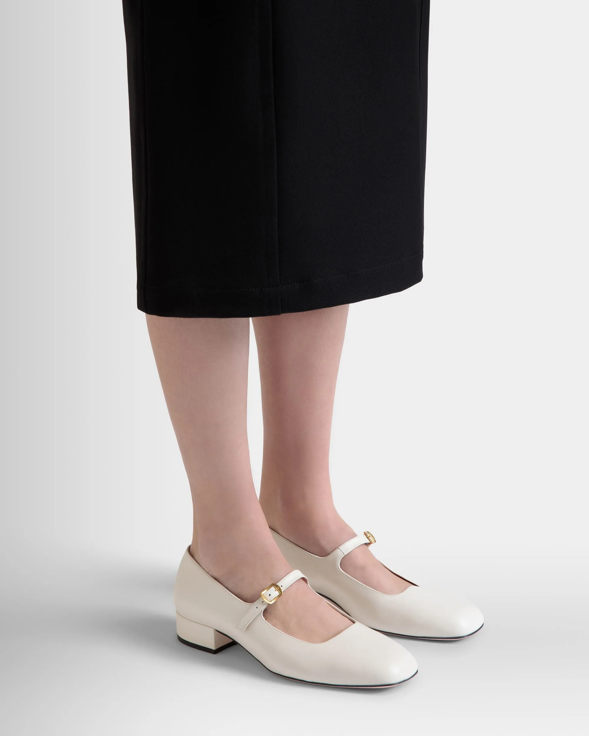 Ballyrina Pump in White Leather