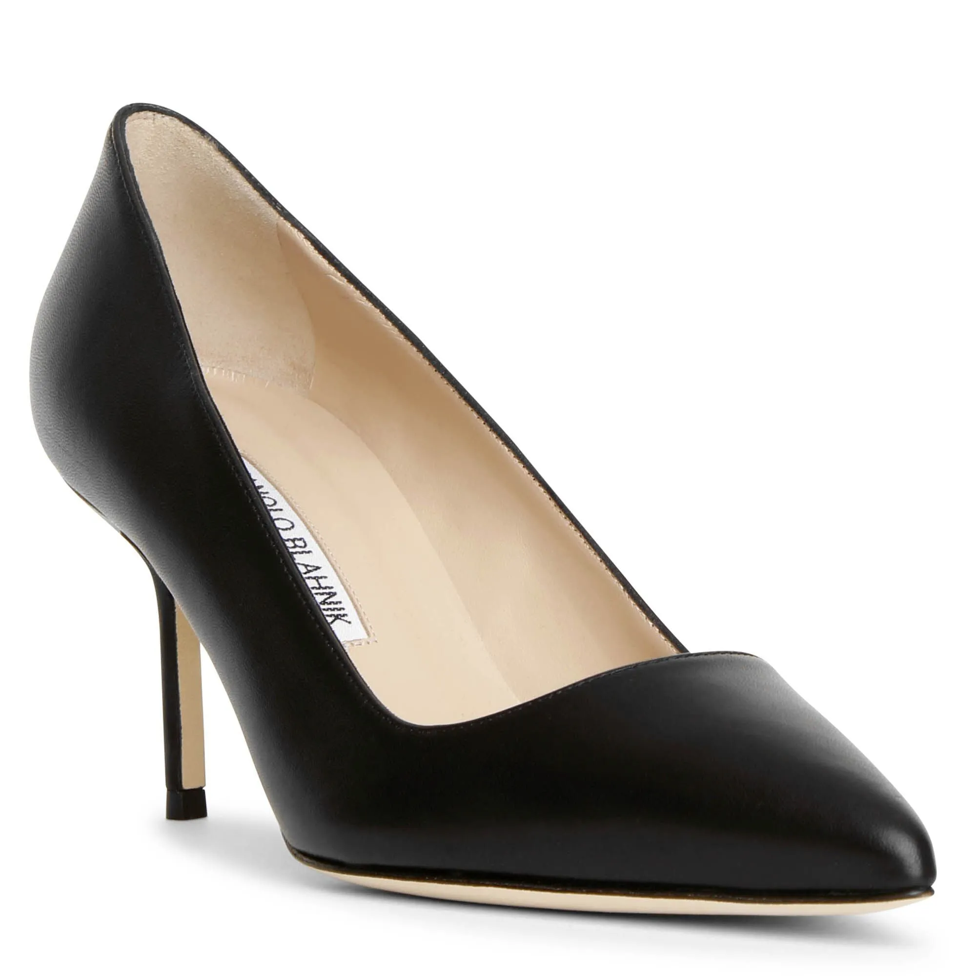BB70 black leather pumps