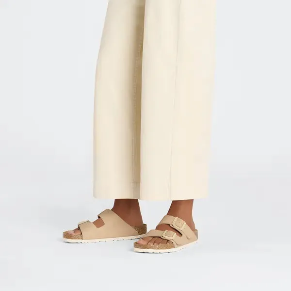 BIRKENSTOCK -ARIZONA-DOUBLE BUCKLE FLAT FASHION MULE - NUDE