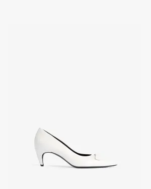 Blade Pump in White Leather