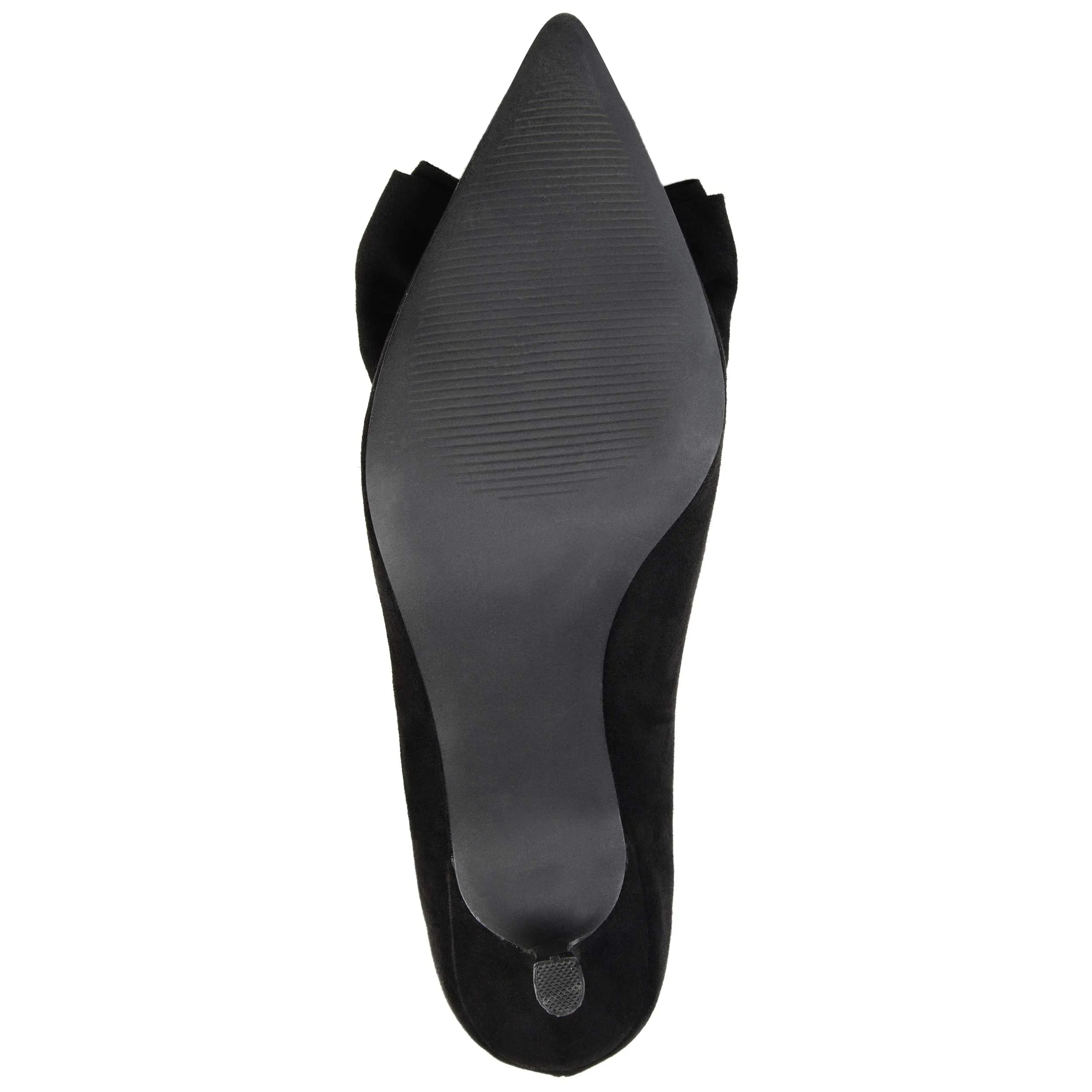 Brinley Co. Womens Pointed Toe Bow Pump Black, 9 Regular US
