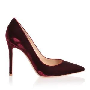 Burgundy velvet Gianvito Pump