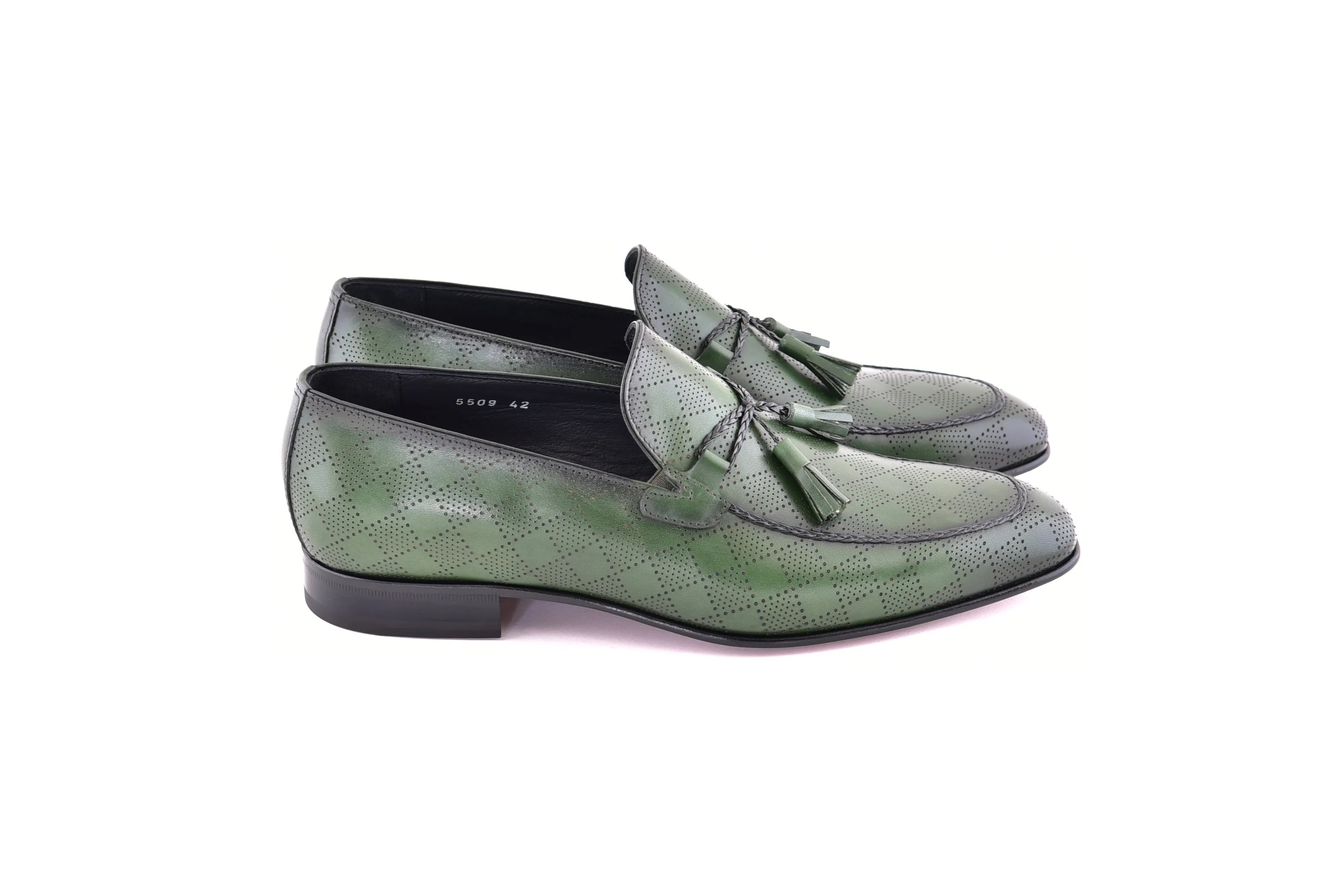 C0001109-5509 Tassel Loafer With Designed leather-Green