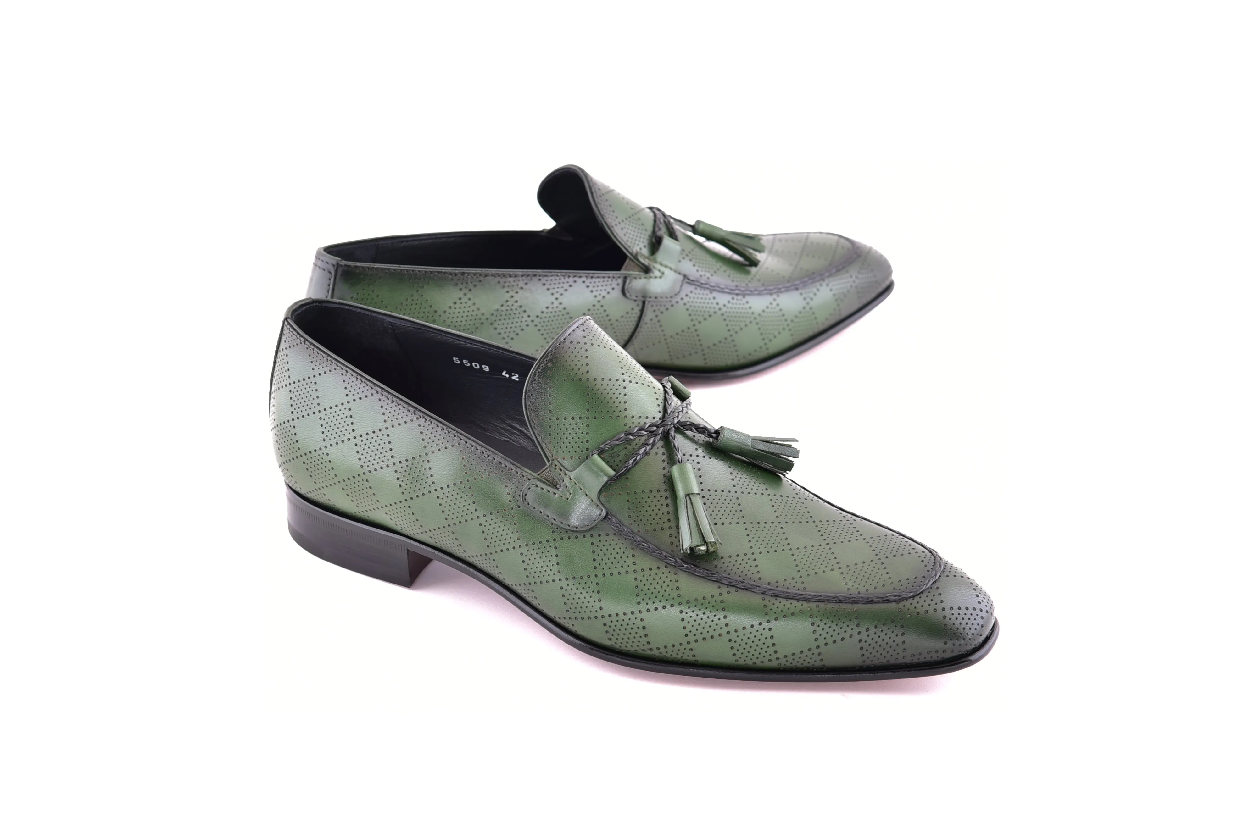 C0001109-5509 Tassel Loafer With Designed leather-Green