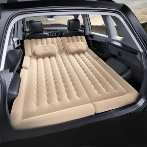 Car Air Mattress for BMW X1 F48 2015 2016 2017 2018 2019,Flocking & PVC Thickened Double-Sided Portable Foldable Sleeping Pad Back Seat Trunk Inflatable Electric Pump Pillows,C