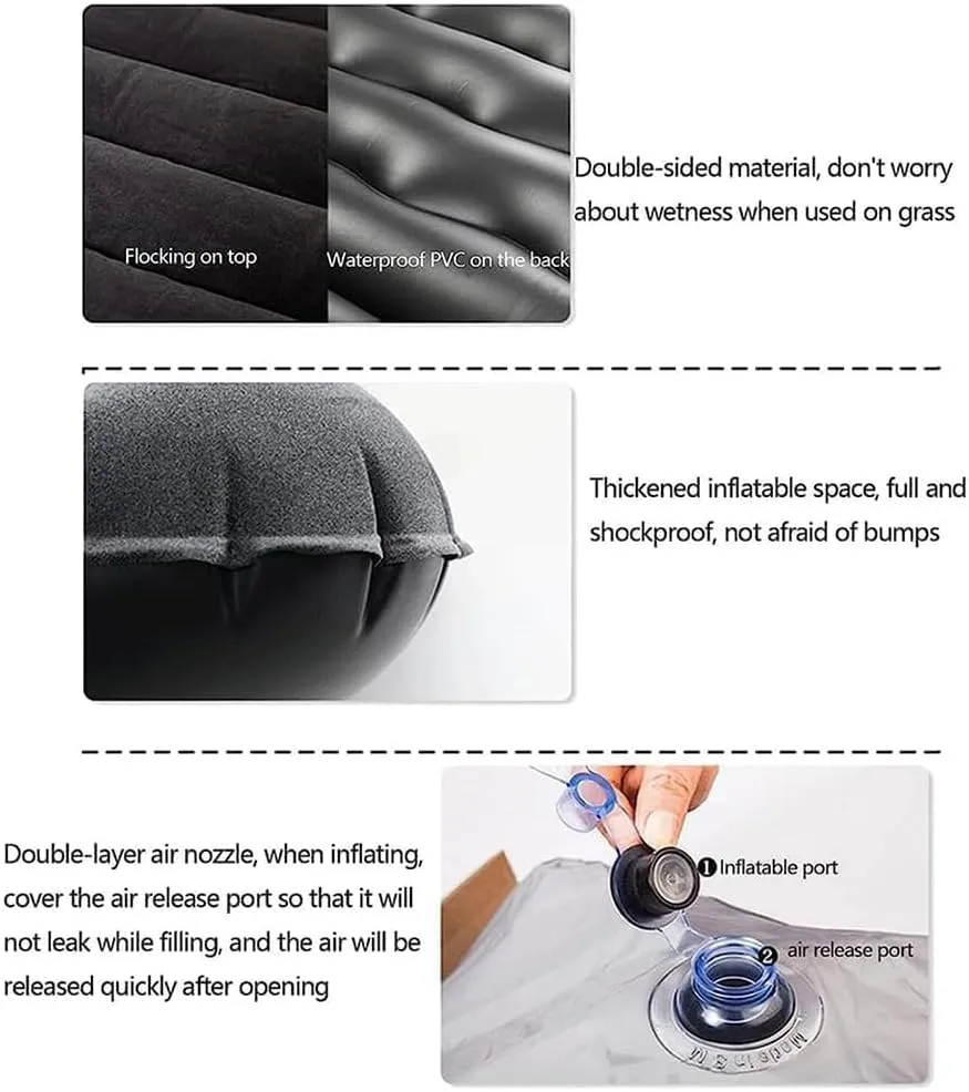 Car Air Mattress for BMW X3 F25 2011 2012 2013 2014 2015 2016 2017,Flocking & PVC Thickened Double-Sided Portable Foldable Sleeping Pad Back Seat Trunk Inflatable Electric Pump Pillows,B