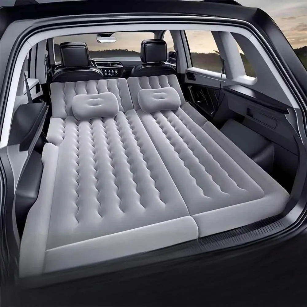Car Air Mattress for Cadillac SRX(7seats) 1. Generation 2004-2006 2007 2008 2009,Flocking & PVC Thickened Double-Sided Portable Foldable Sleeping Pad Back Seat Trunk Inflatable Electric Pump Pillows