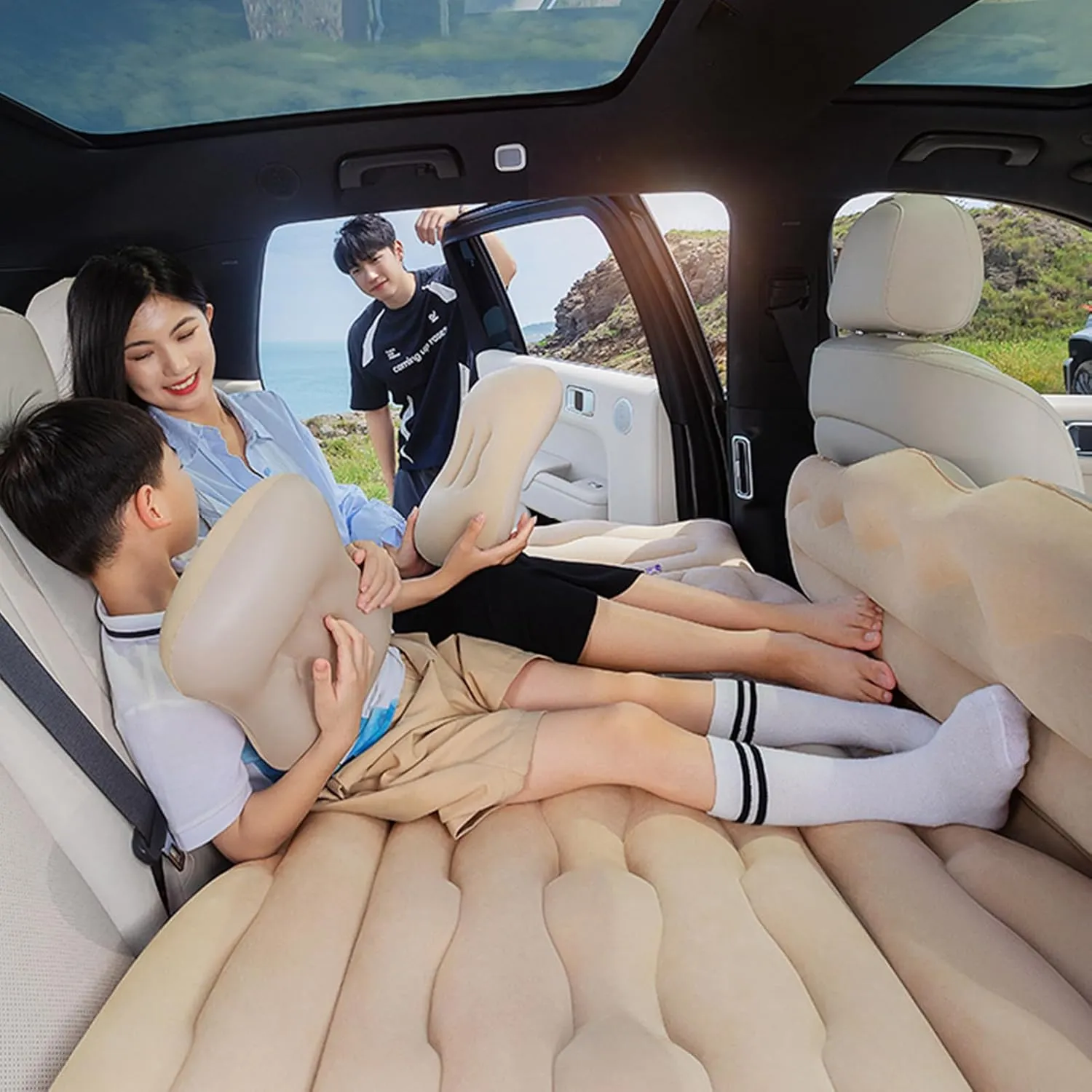 Car Air Mattress for HAVAL H6 2021 2022 Thickened Durable Car Camping Air Mattress Bed with Air Pump Inflatable Sleeping Mat,A