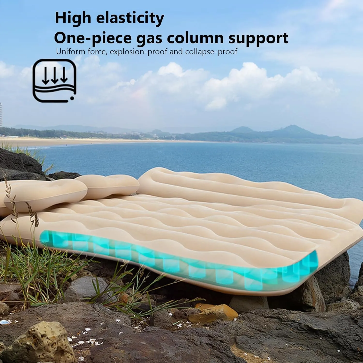 Car Air Mattress for OPEL Mokka B 2021 2022 2023 2024 Thickened Durable Car Camping Air Mattress Bed with Air Pump Inflatable Sleeping Mat,D