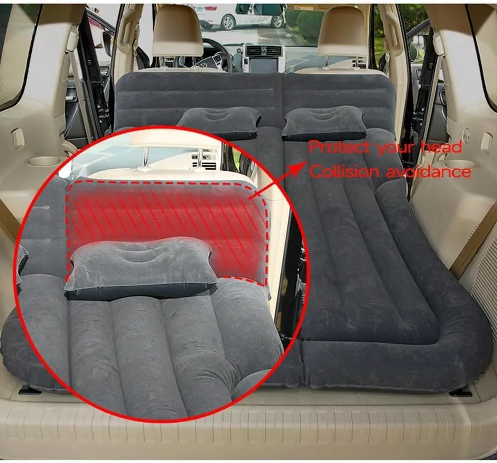 Car Inflatable Mattress for Toyota RAV4 HEV 2019 2020 2021 2022 2023 2024 2025 2026 Portable Air Bed Rear Trunk Camping Bed Back Seat Mattress Folding Air Bed Cushion,Grey