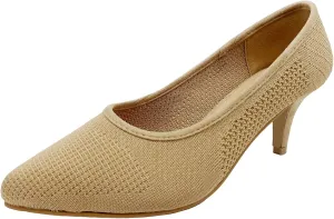 CasfelRen Women's Mid Stiletto Heel Dress Pump Shoes Classic Fashion Pointed Toe Party Dress Shoes