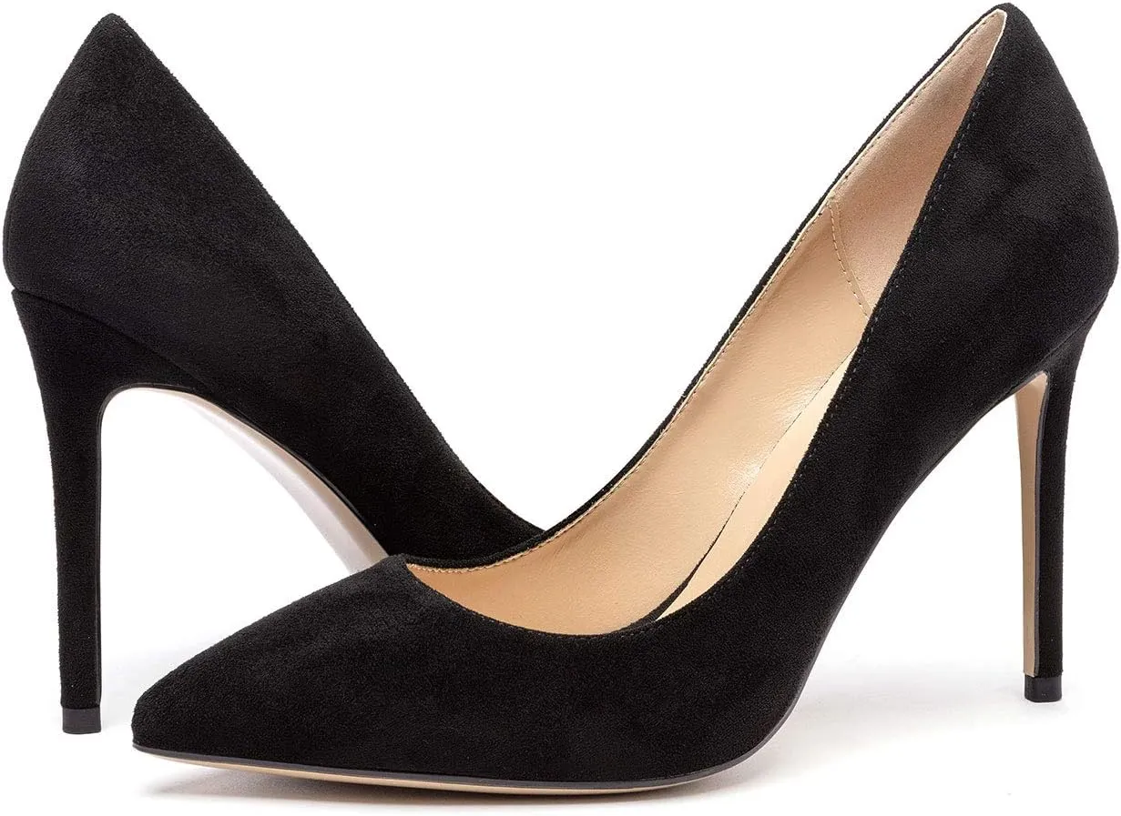 Castamere Womens Basic High Heels Pumps Slip On Pointy Toe Stilettos 10CM Heel
