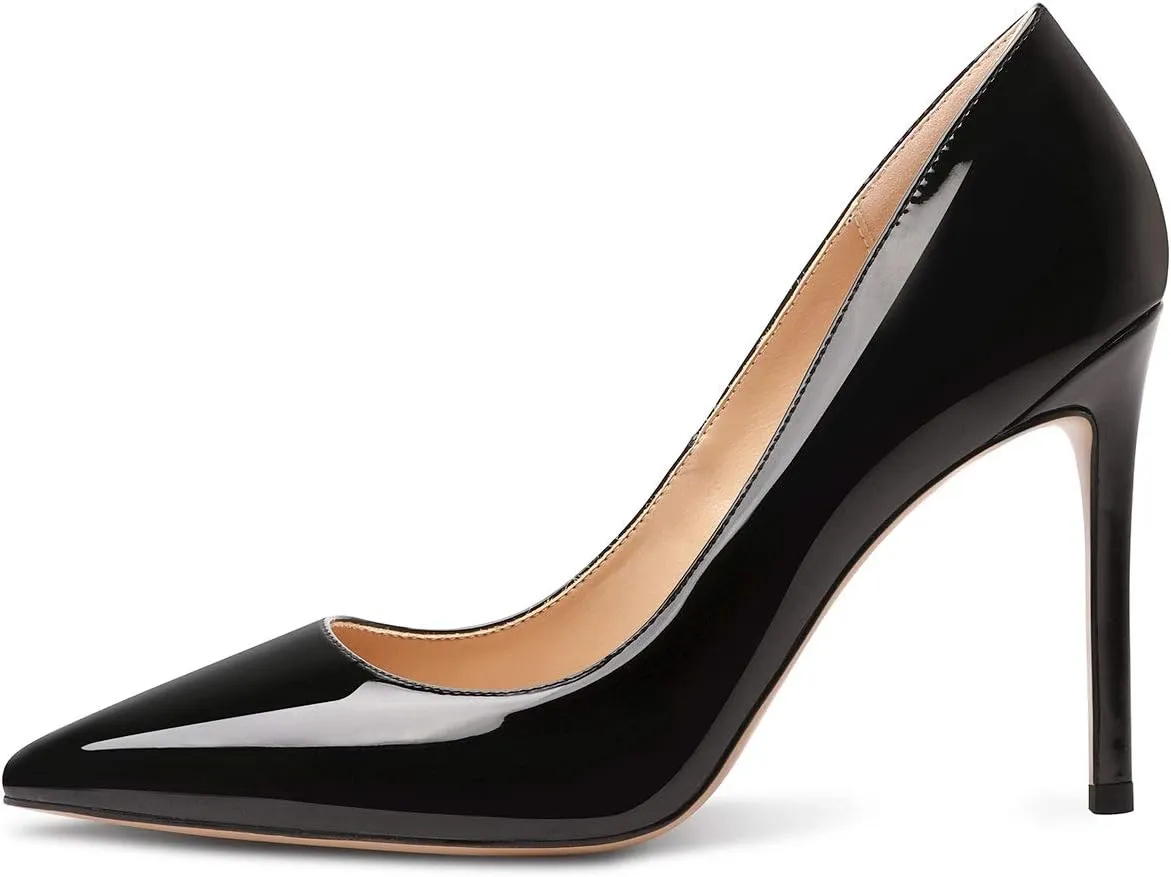 Castamere Womens Basic High Heels Pumps Slip On Pointy Toe Stilettos 10CM Heel