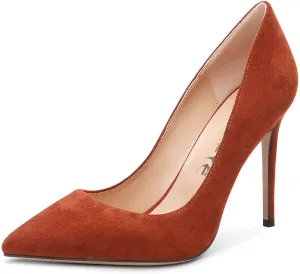 Castamere Womens Basic High Heels Pumps Slip On Pointy Toe Stilettos 10CM Heel