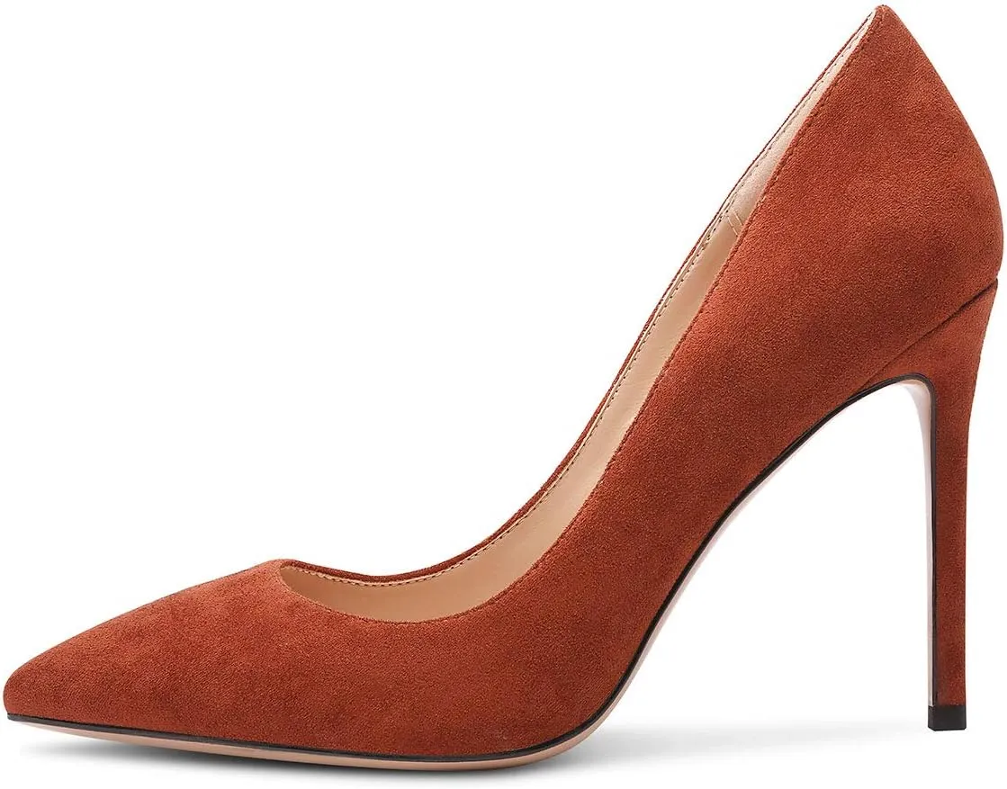 Castamere Womens Basic High Heels Pumps Slip On Pointy Toe Stilettos 10CM Heel