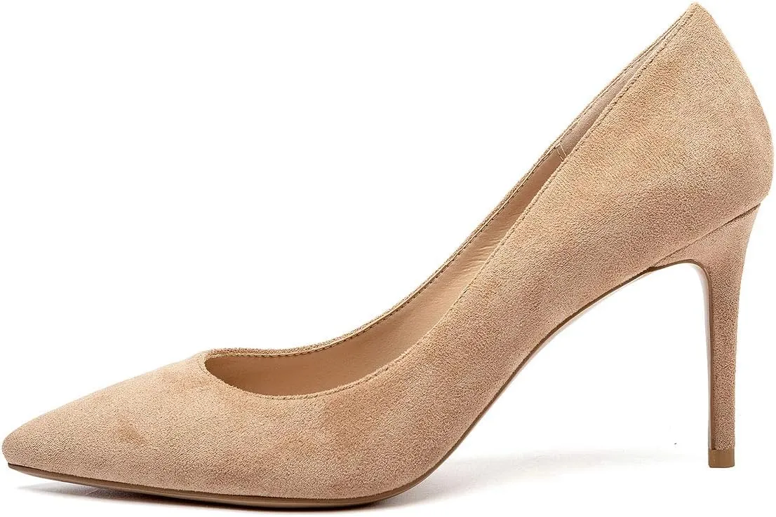 Castamere Womens Basic High Heels Pumps Slip-on Pointy Toe Stilettos 8.5 CM Heel