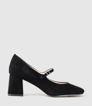 CELINA65 Mary Jane Pump in Black Suede