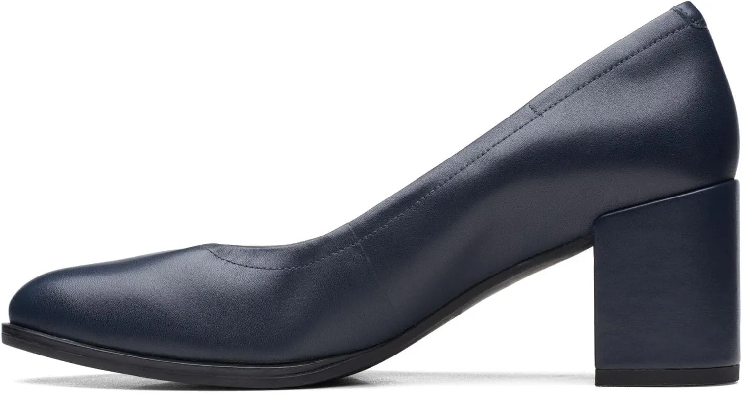 Clarks Unisex Freva55 Court Sneaker, Navy Leath, 10 US Women