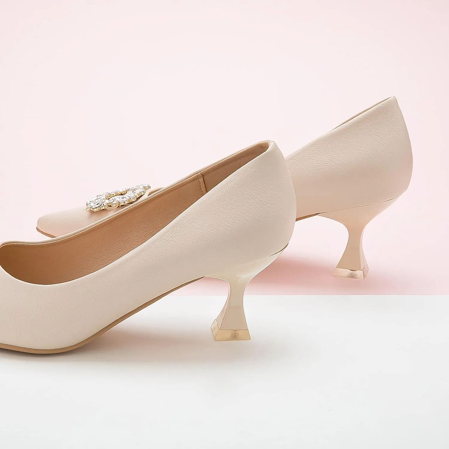 C.Paravano Women's Pumps I Pointed Toe Kitten Heel I Closed Toe Dress Pump I Comfortable Wedding Shoes
