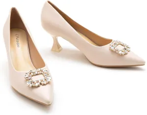 C.Paravano Women's Pumps I Pointed Toe Kitten Heel I Closed Toe Dress Pump I Comfortable Wedding Shoes