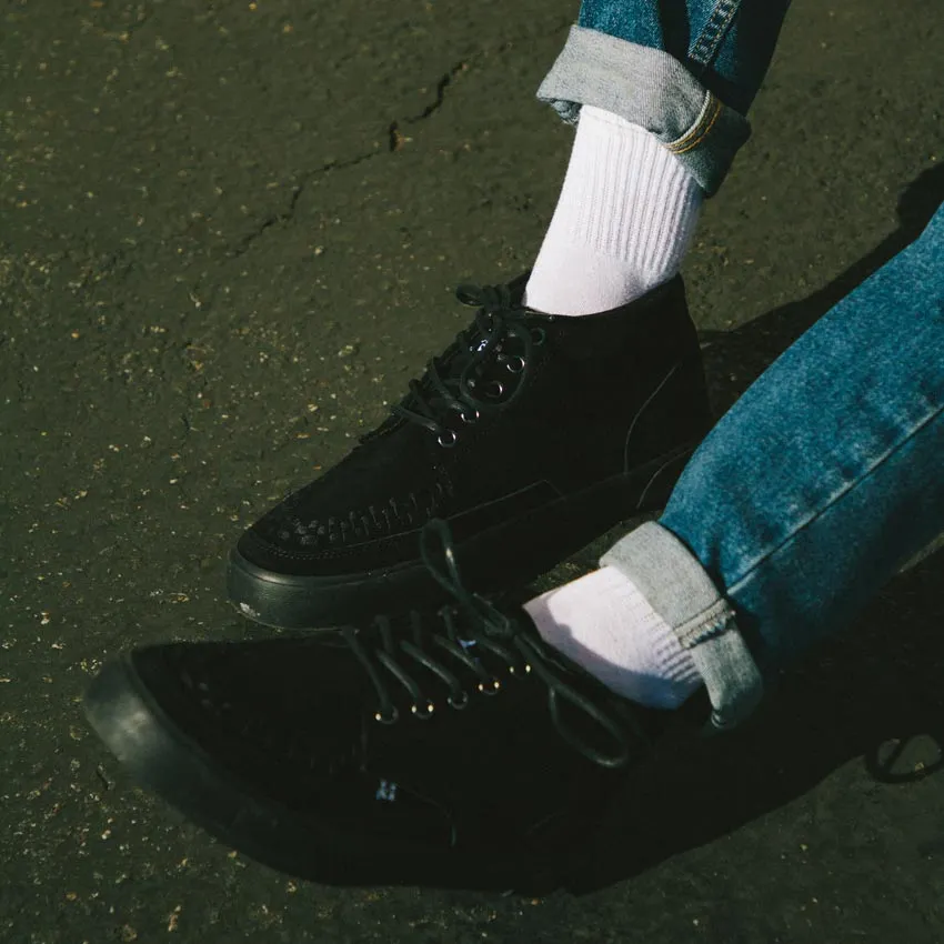 Creeper Sneaker Mid Top Black Suede