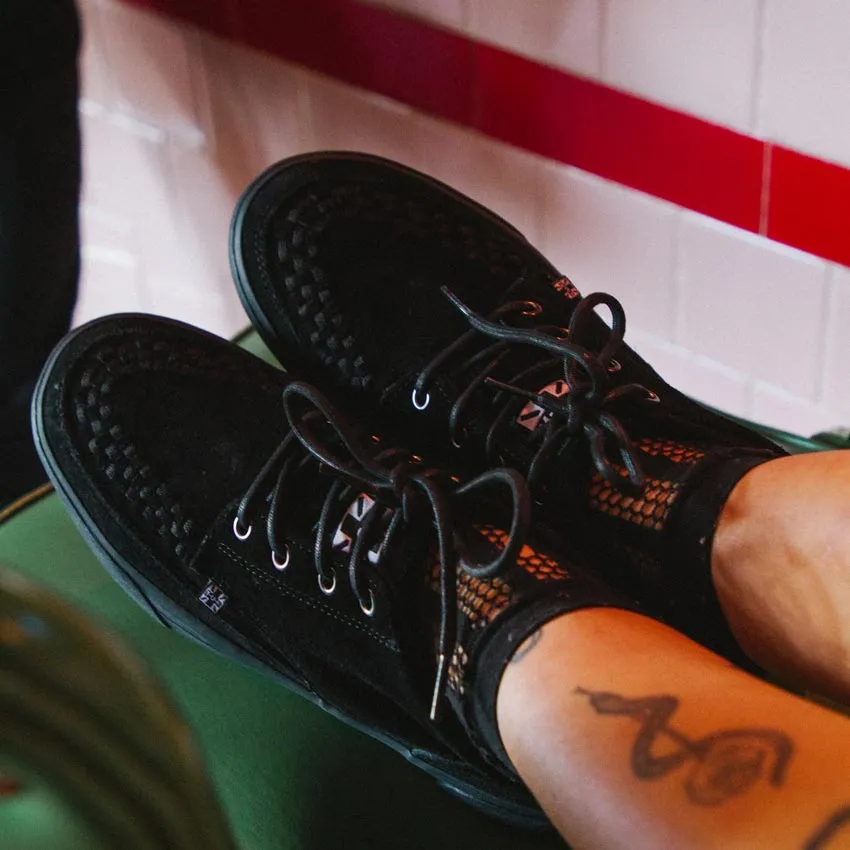 Creeper Sneaker Mid Top Black Suede