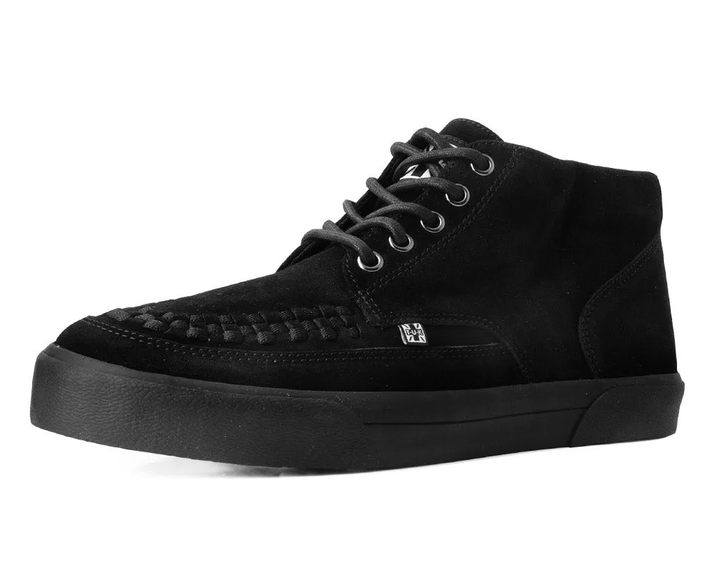 Creeper Sneaker Mid Top Black Suede