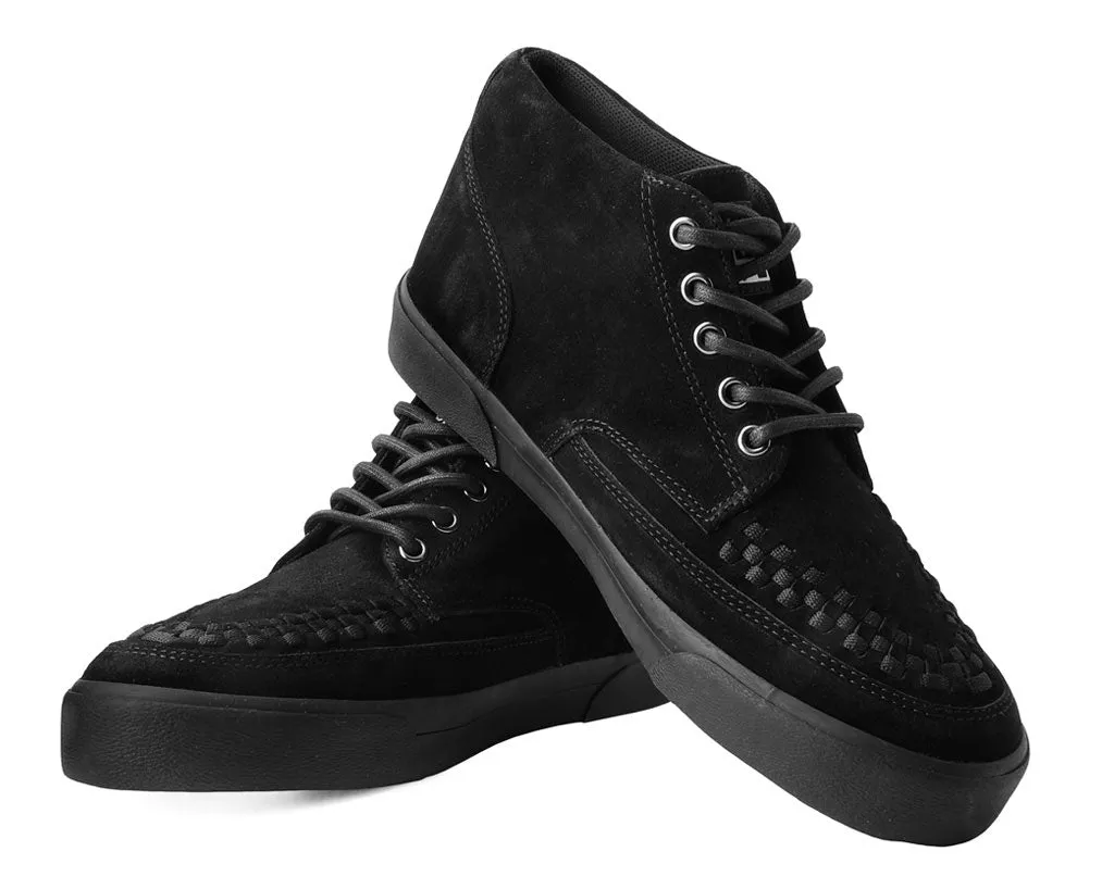 Creeper Sneaker Mid Top Black Suede