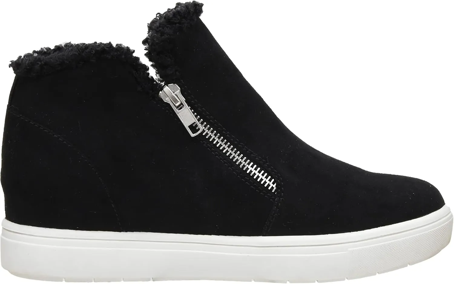 CUSHIONAIRE Women's Heaven Hidden Wedge Faux Shearling Sneaker  Memory Foam