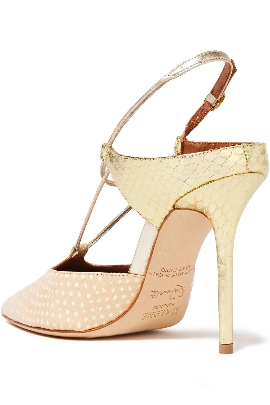 Daria Metallic-Paneled Member-exclusive Slingback Polka-Dot Malone Elaphe Special price Dress Pumps Souliers