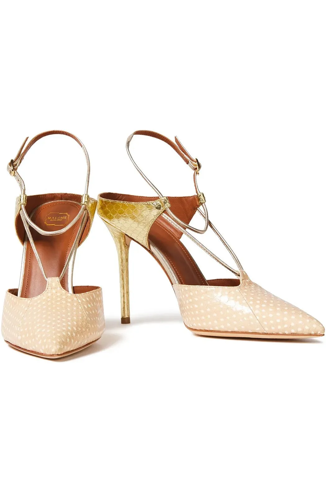 Daria Metallic-Paneled Member-exclusive Slingback Polka-Dot Malone Elaphe Special price Dress Pumps Souliers