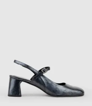 DARLA70 Squond Slingback Pump in Black