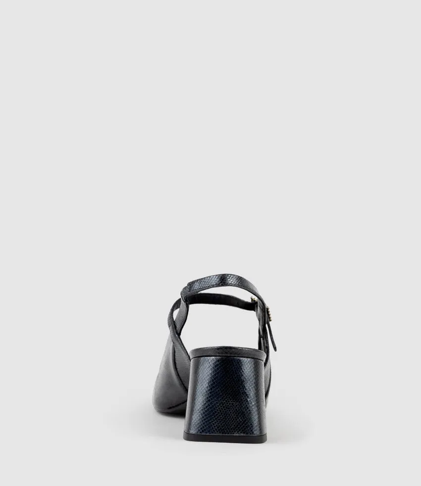 DARLA70 Squond Slingback Pump in Black