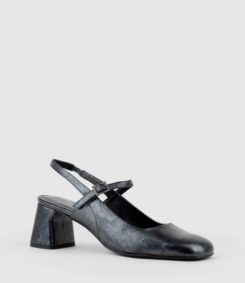 DARLA70 Squond Slingback Pump in Black