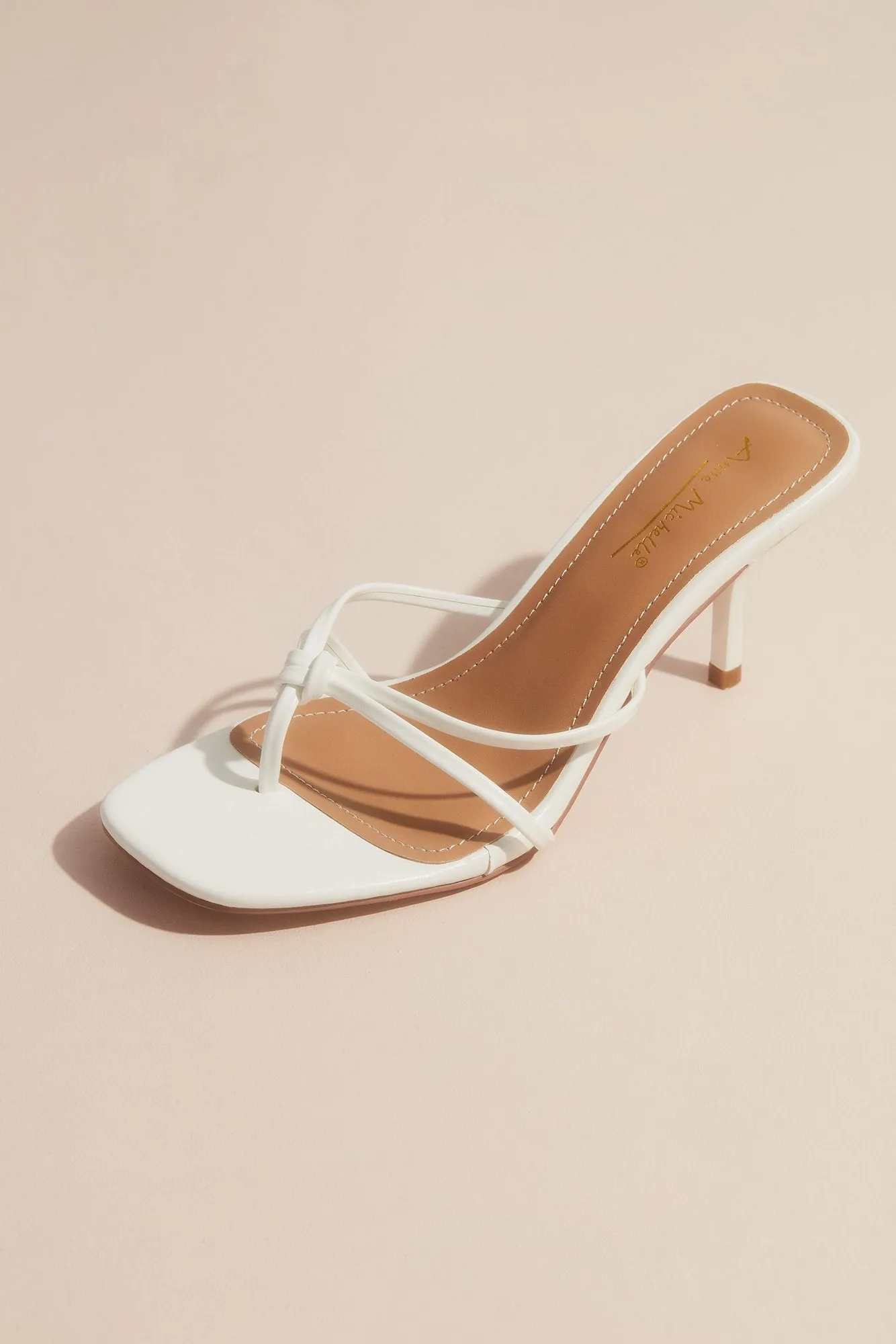 Double Strap Thong Kitten Heel Sandals