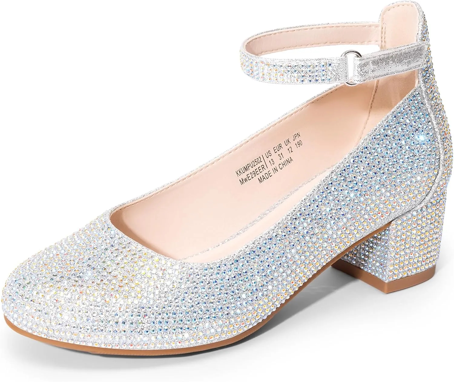 DREAM PAIRS Girls Dress Shoes Chunky High Heels Ankle Strap Party Wedding Princess Pump for Little Big Kid